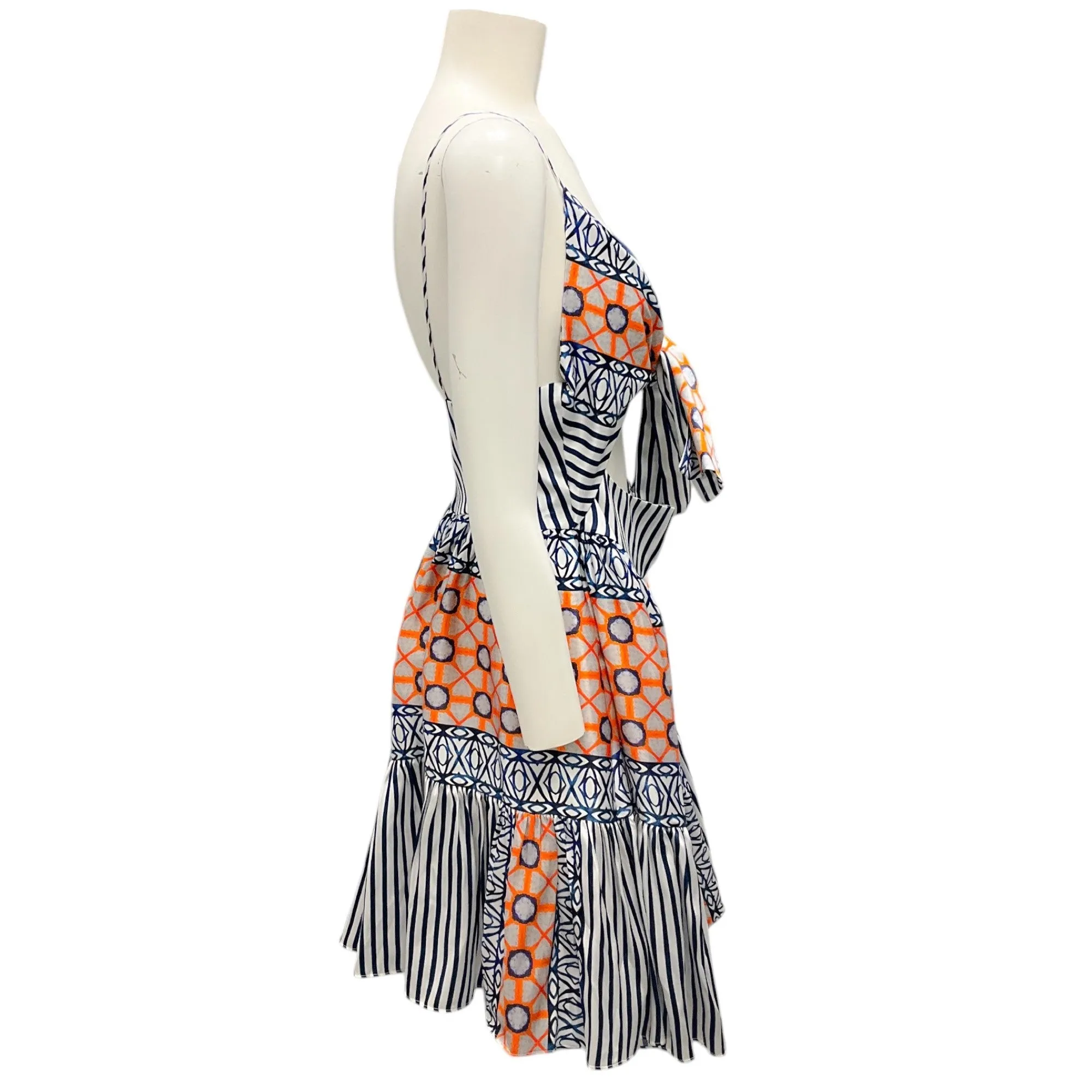 Silvia Tcherassi Blue Stripe Mosaic Kirna Dress