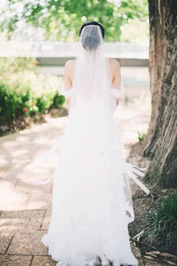 Simple Chiffon Off-the-Shoulder Beach Wedding Dresses, Bridal Dresses, MW699