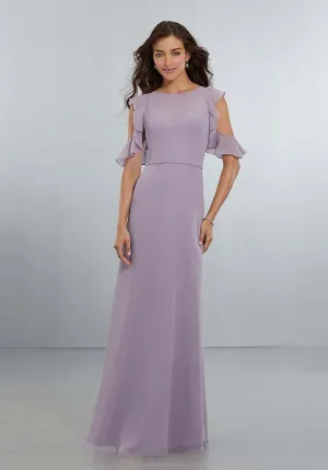 Simple Lilac Bridesmaid Dresses Bateau Sleeveless Chiffon Party Gowns 2018