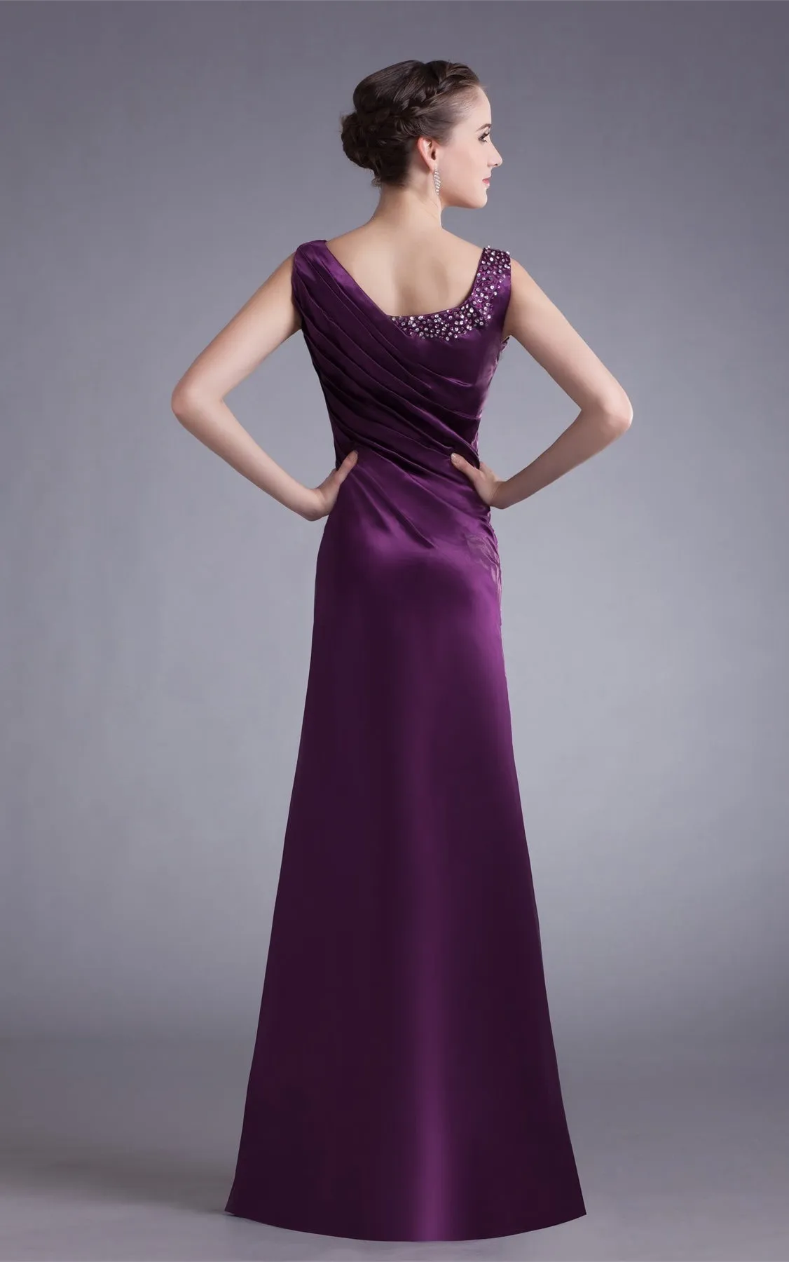 Sleeveless Satin Floor-Length Gown with Stress-GC_315641