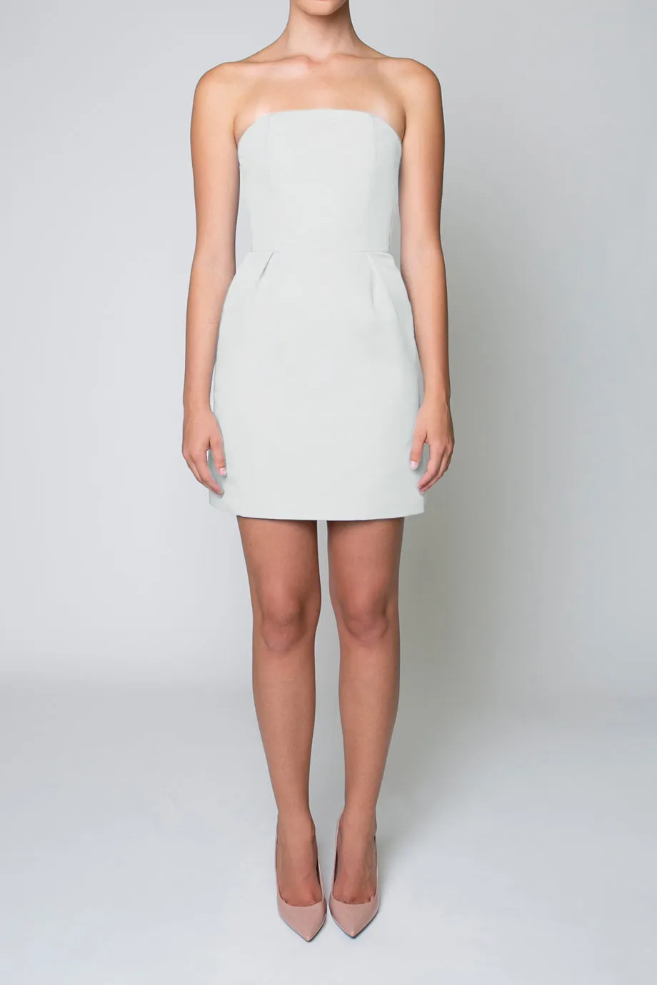 Strapless Silk Faille Mini Dress