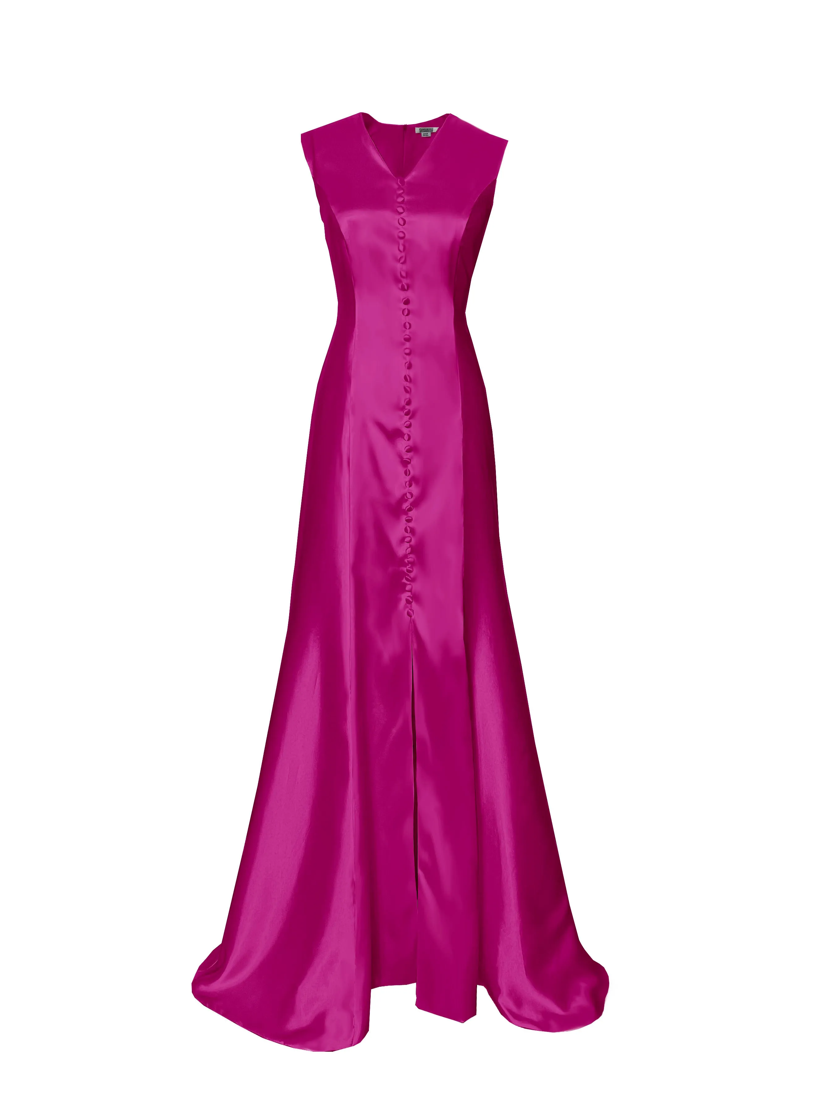 Sunset Satin Gown covered buttons *High quality