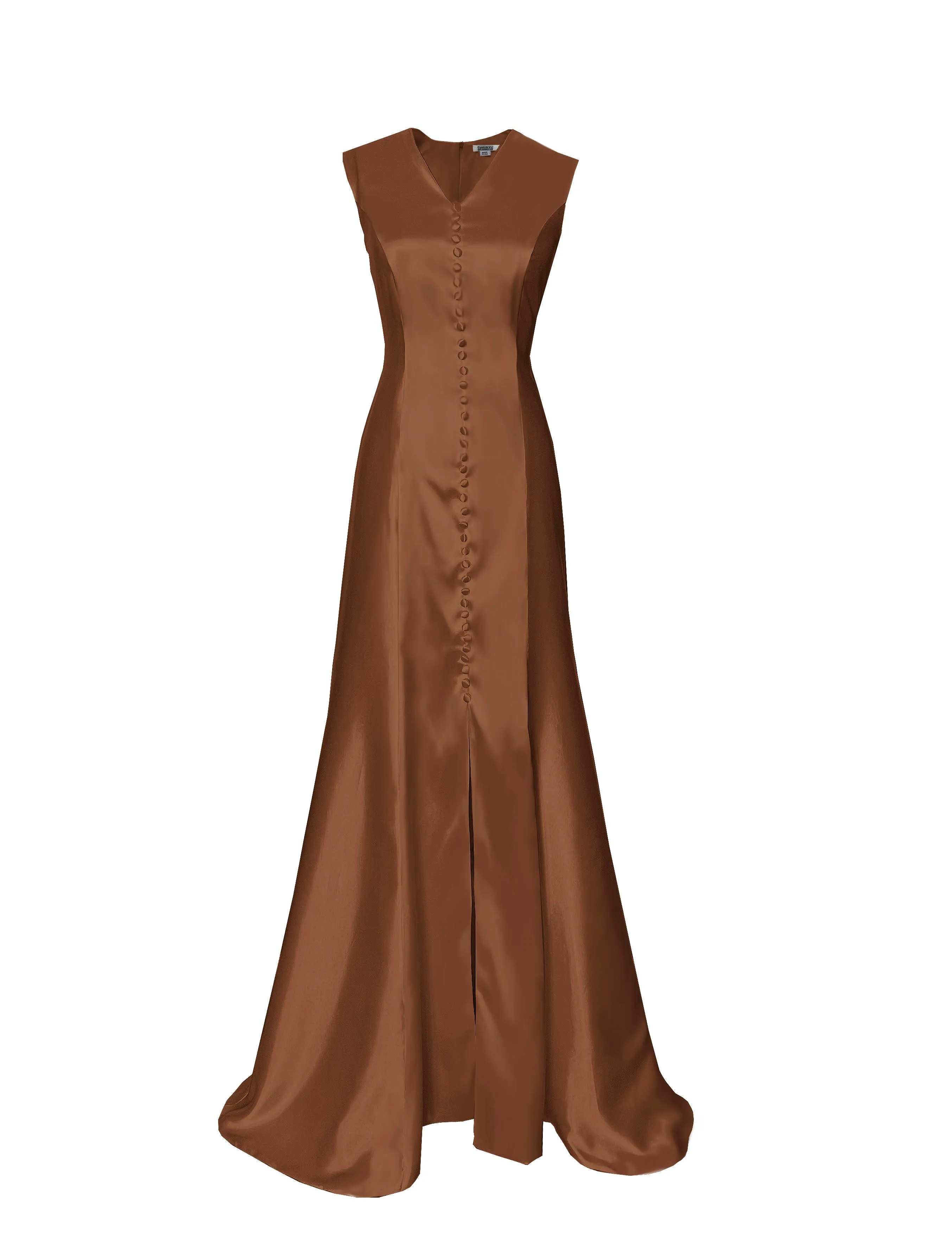 Sunset Satin Gown covered buttons *High quality