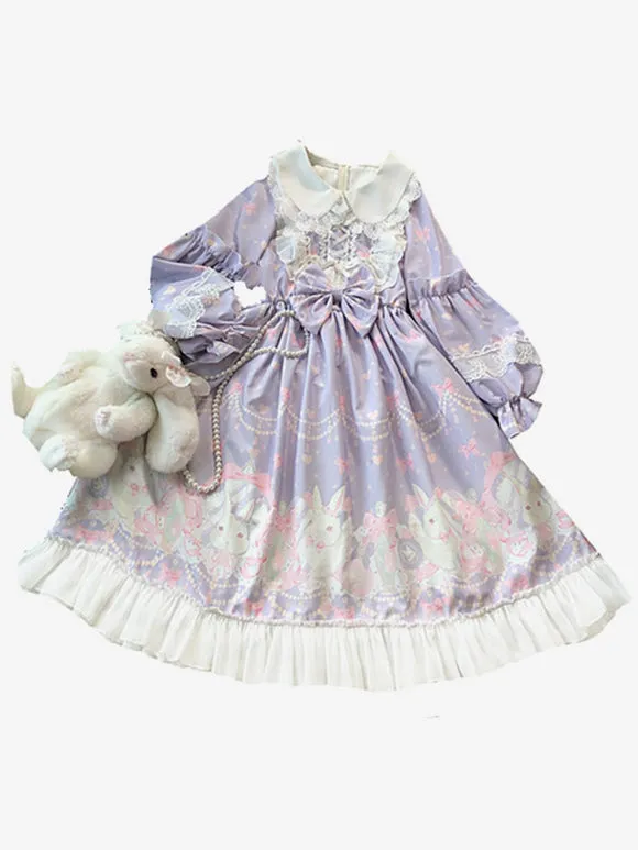 Sweet Lolita Dress Polyester Long Sleeves Dress Sweet Lolita Dress