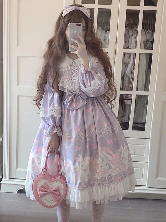 Sweet Lolita Dress Polyester Long Sleeves Dress Sweet Lolita Dress