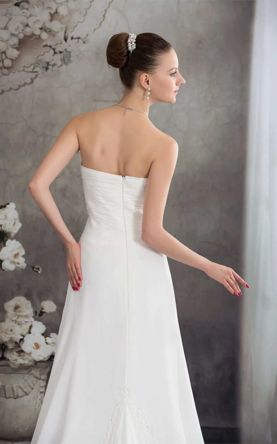 Sweetheart A-Line Chiffon Appliques and Gown With Ruching-GC_314901