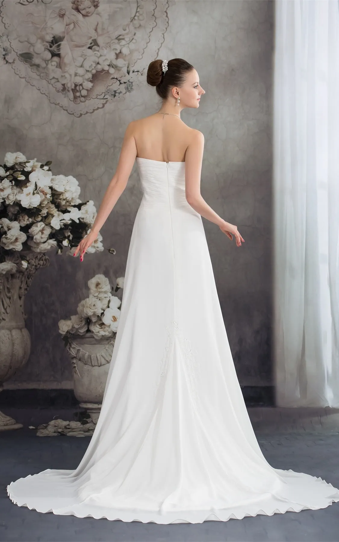 Sweetheart A-Line Chiffon Appliques and Gown With Ruching-GC_314901