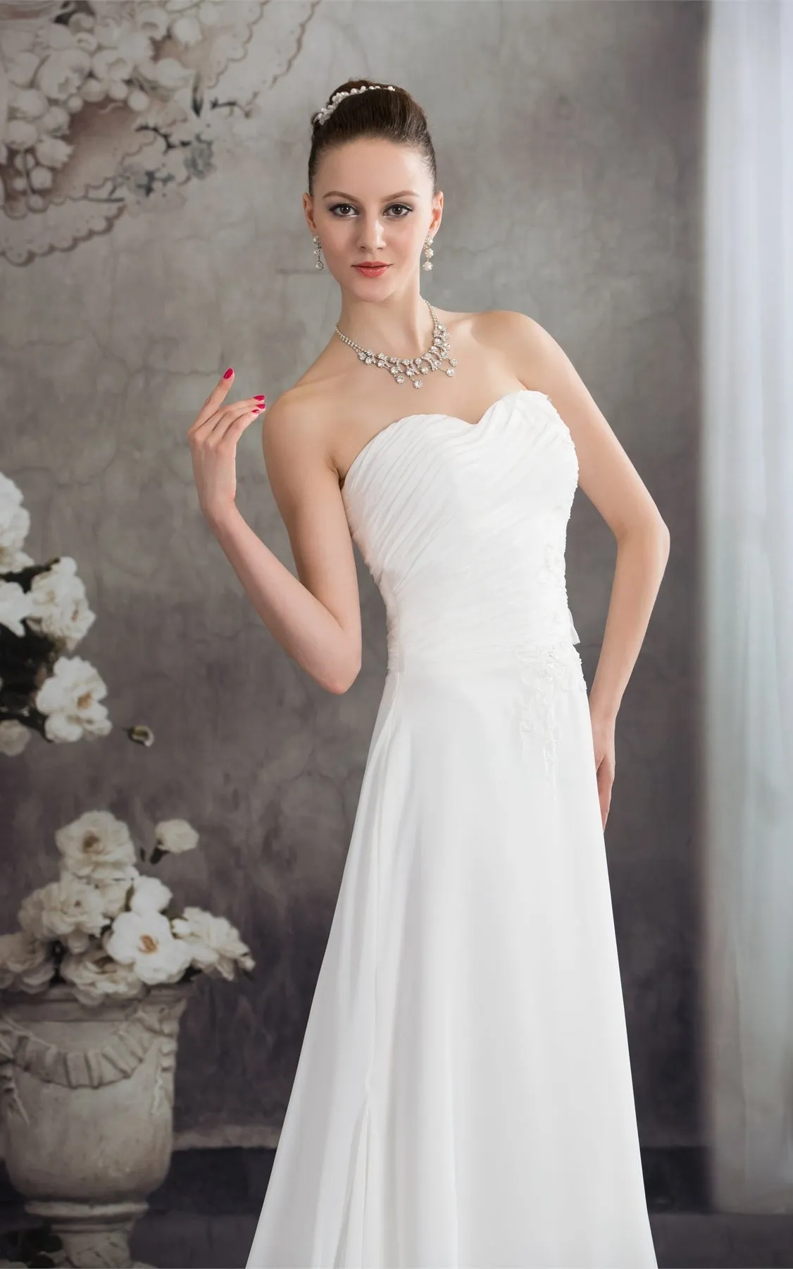 Sweetheart A-Line Chiffon Appliques and Gown With Ruching-GC_314901
