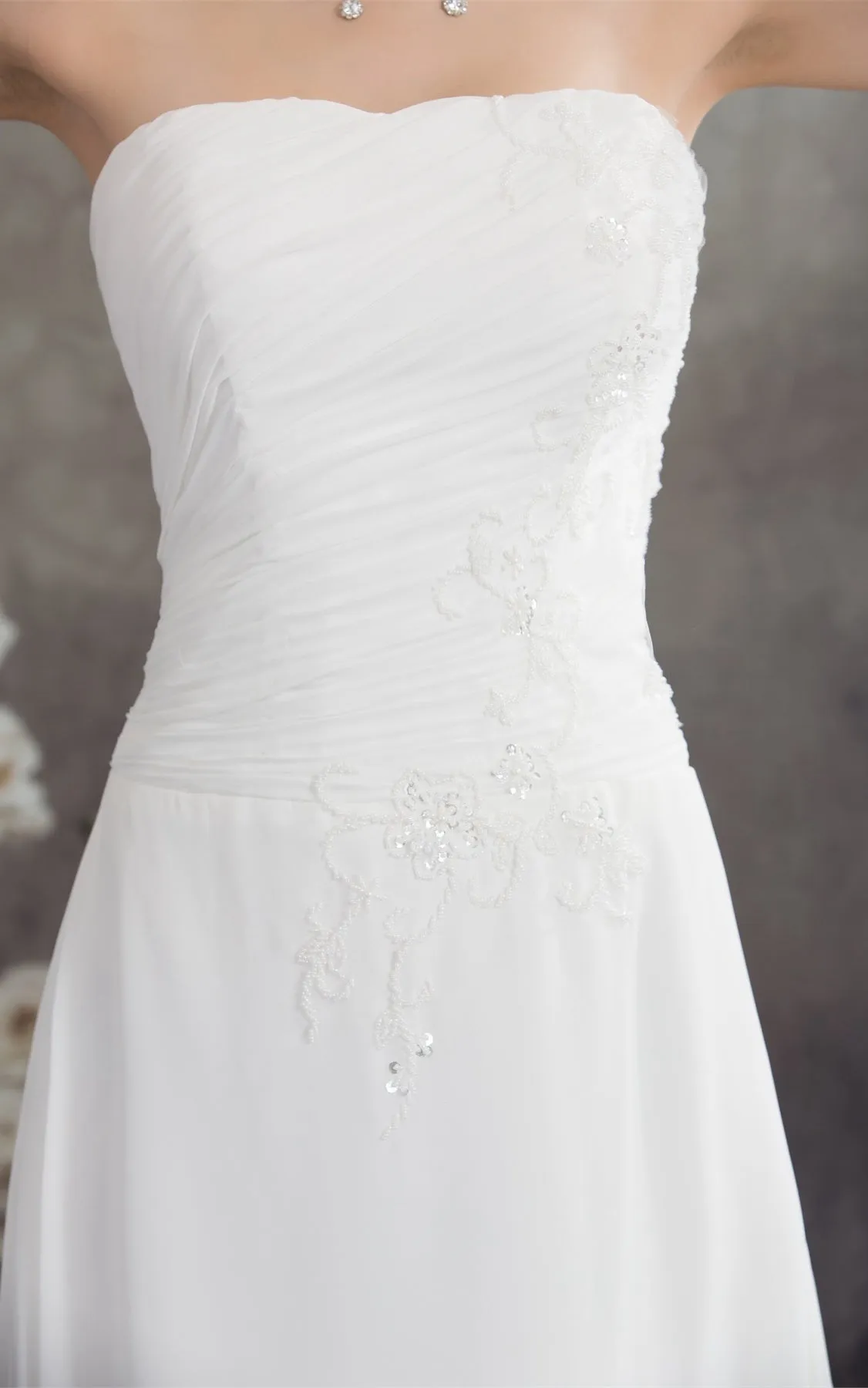 Sweetheart A-Line Chiffon Appliques and Gown With Ruching-GC_314901
