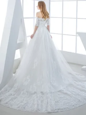 Tiered Mermaid Floor-Length Wedding Dress