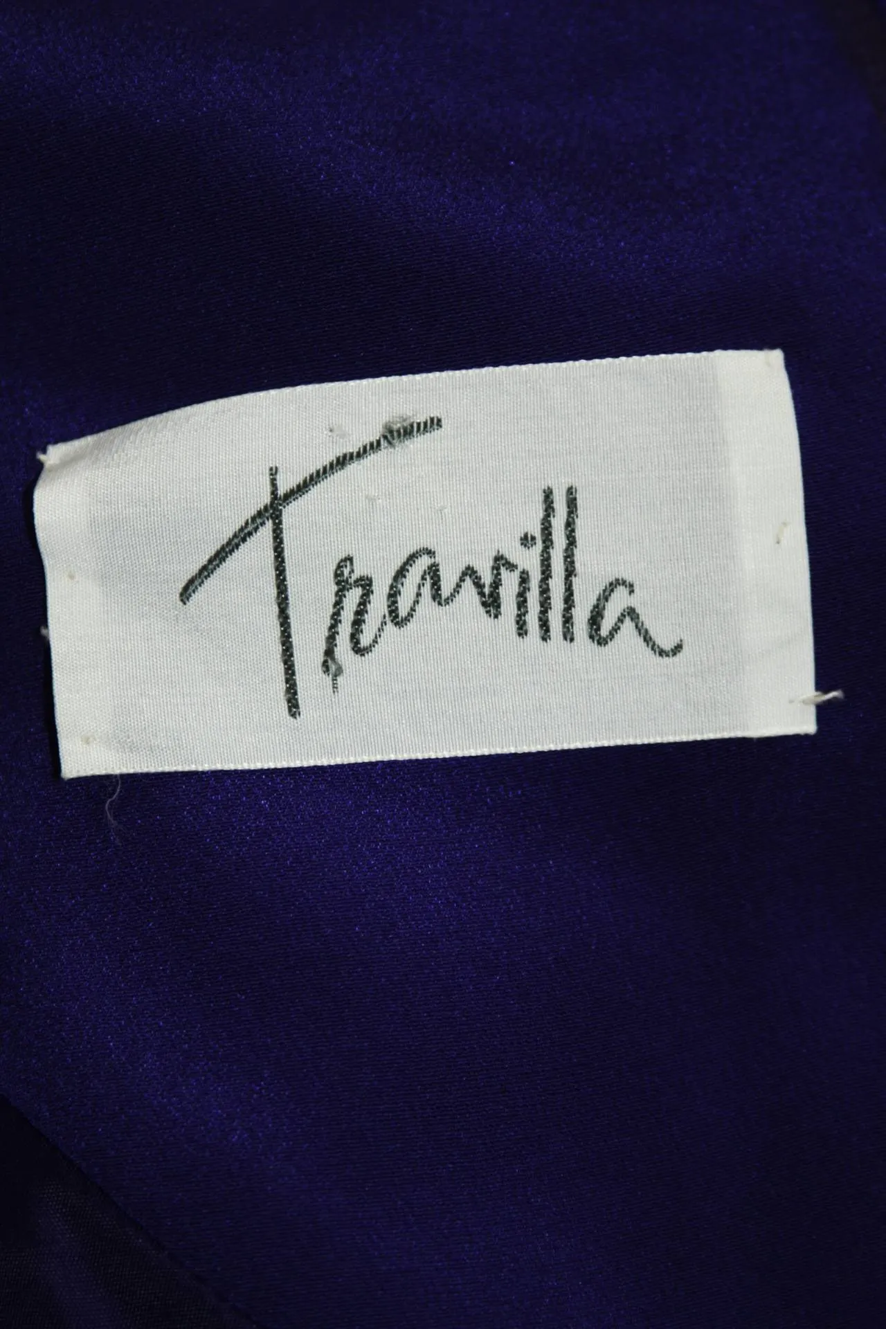 TRAVILLA Purple Silk Long Sleeve Cocktail Dress with Draping Size 8