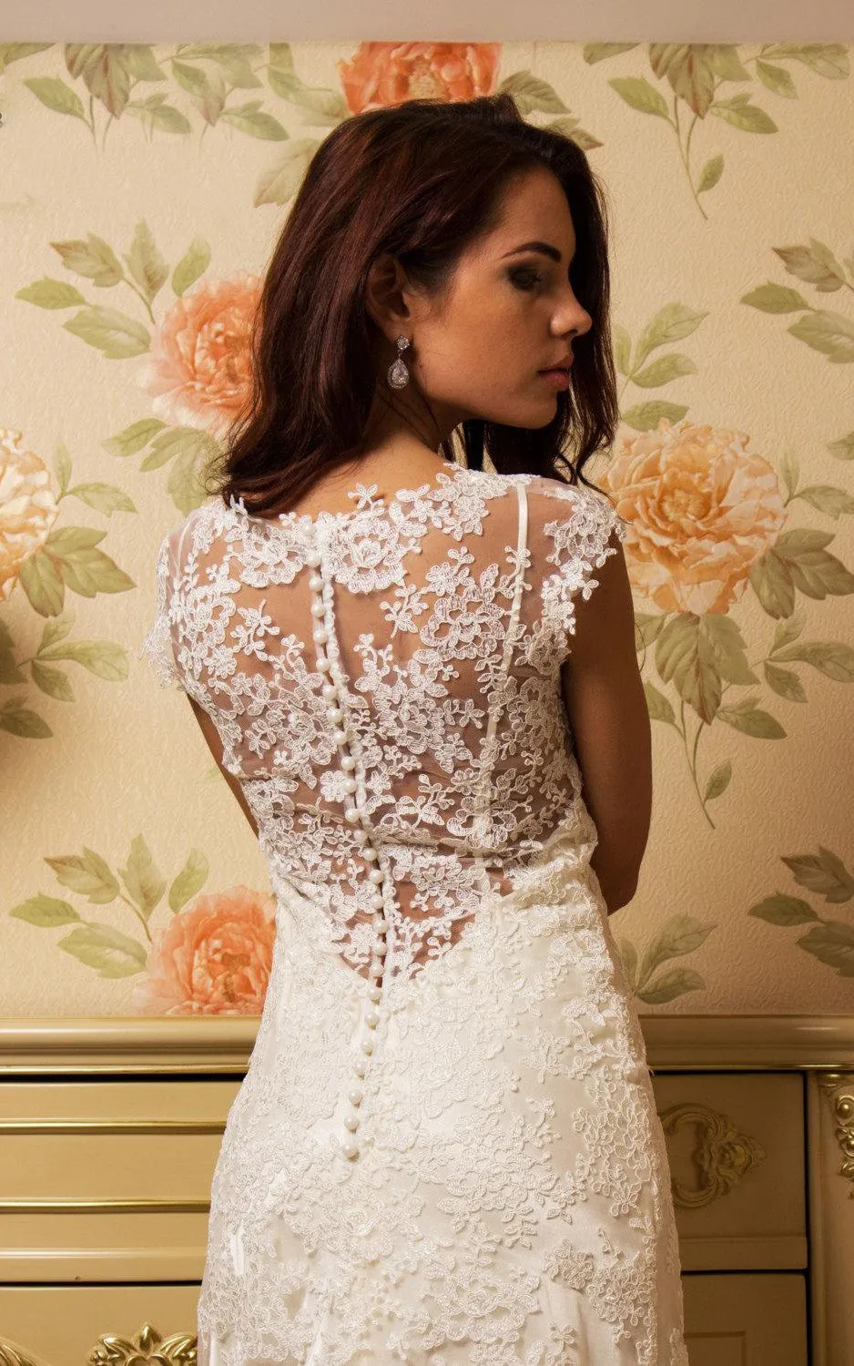 Tulle Lace Satin Weddig Dress With Illusion Corset Back-711955