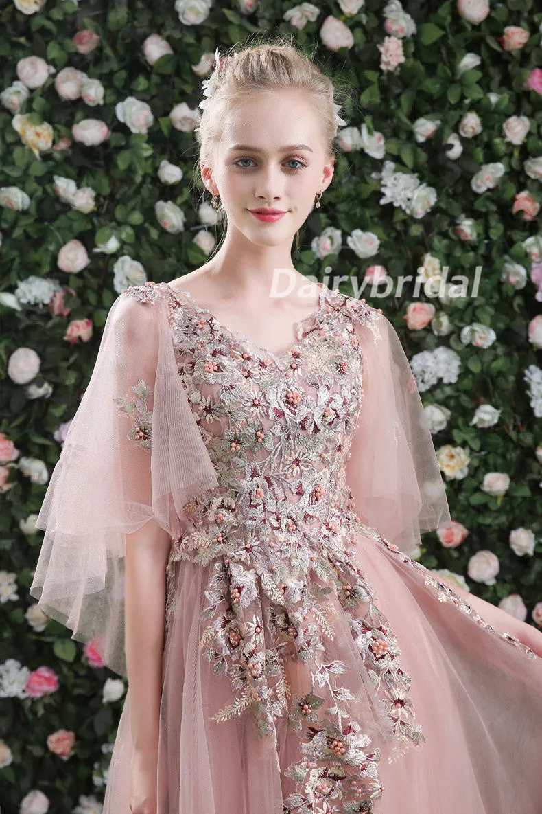 Tulle Prom Dress, Elegant Prom Dress, Beading Prom Dress, A-Line Prom Dress, Applique Prom Dress, DA899