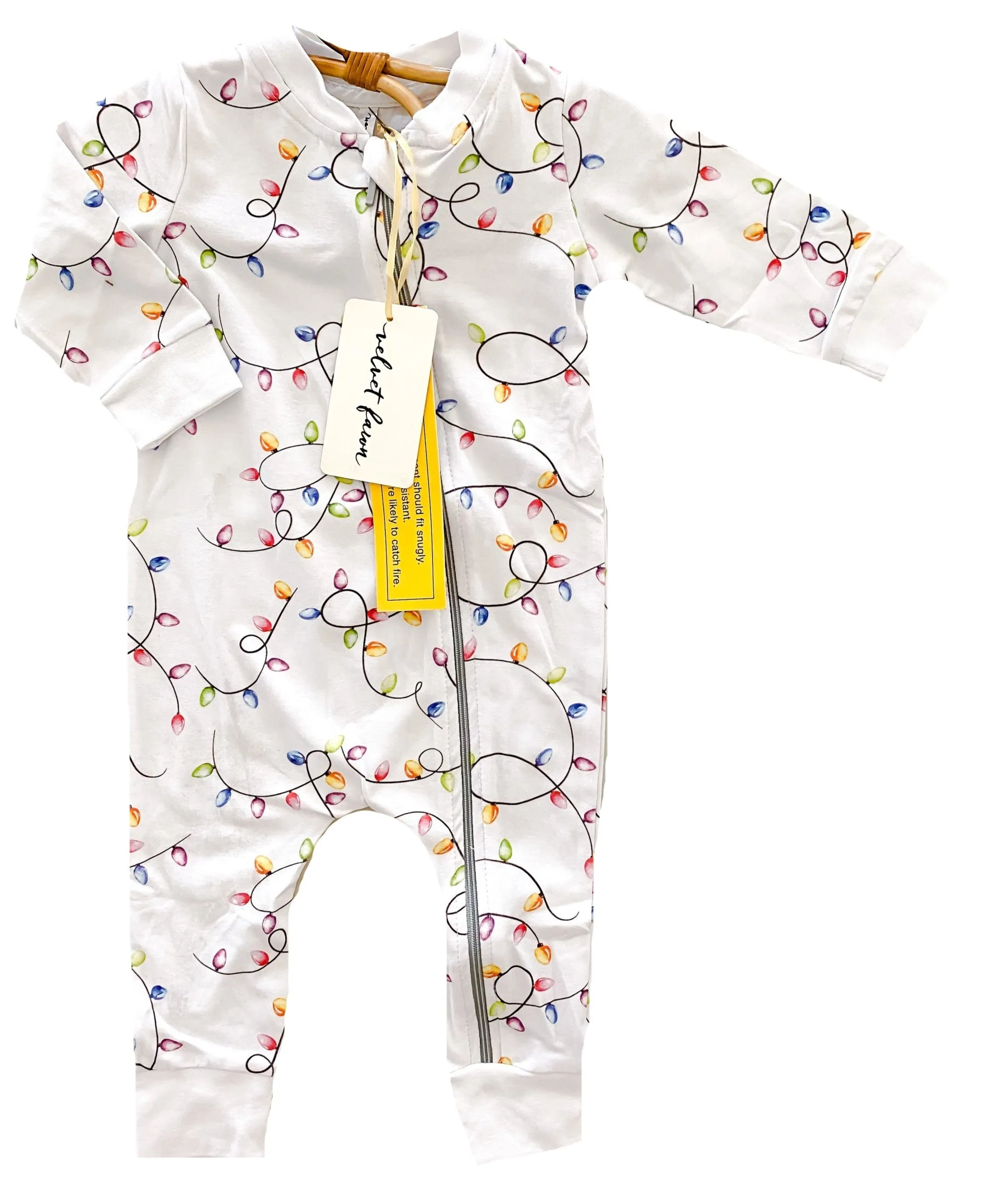 Velvet Fawn Christmas Light Zipper Jammies