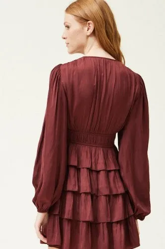 Vino Satin Ruffle Mini Dress
