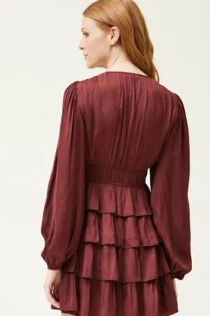 Vino Satin Ruffle Mini Dress