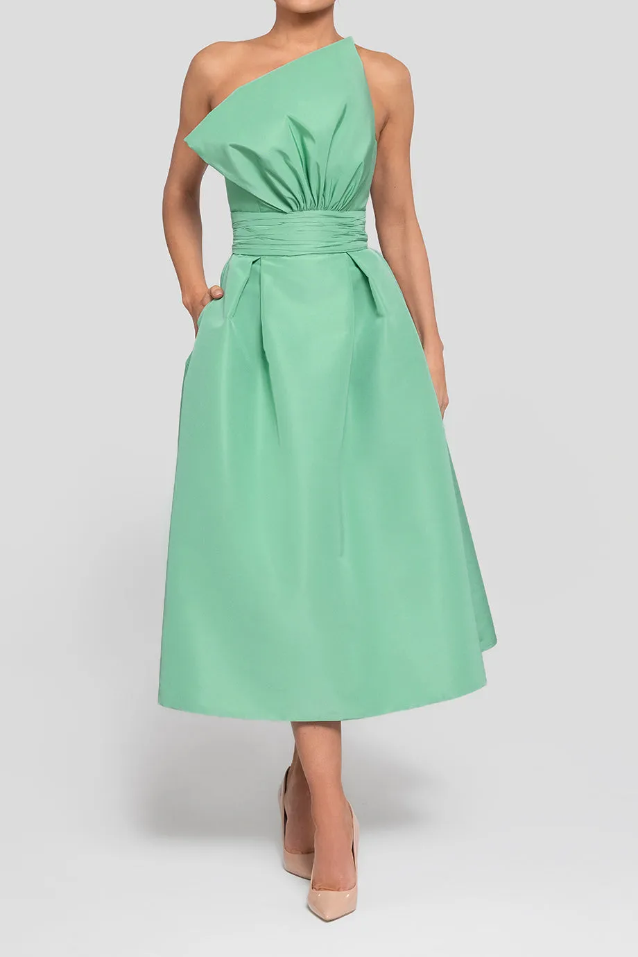 Willow Silk Faille Full Midi Dress