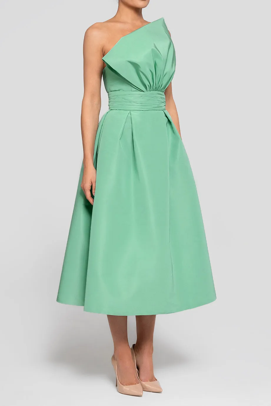 Willow Silk Faille Full Midi Dress
