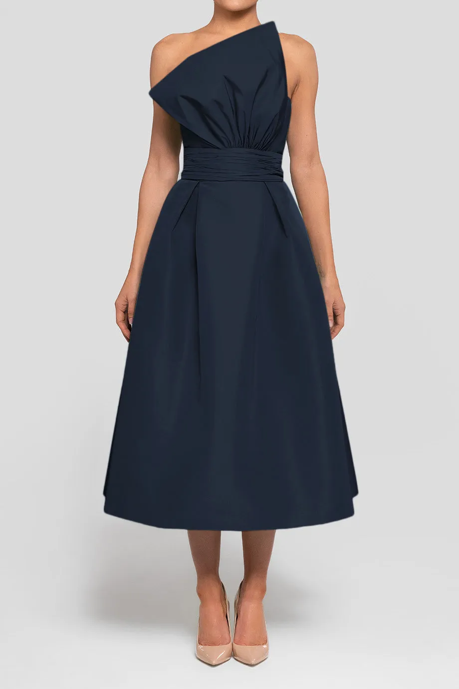 Willow Silk Faille Full Midi Dress