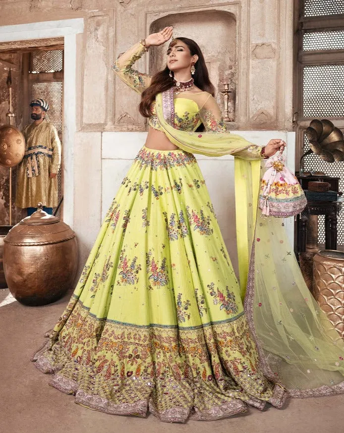 Yellow Silk Lehenga Choli for Pakistani Wedding Dresses