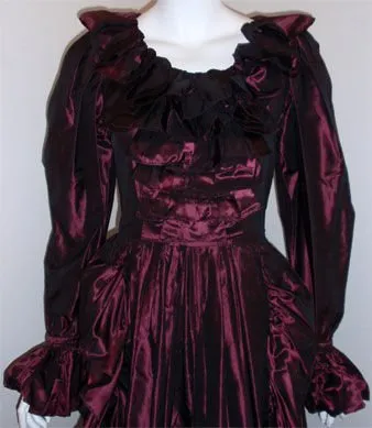 YVES SAINT LAURENT 1990s Purple Iridescent Silk Taffeta Gown