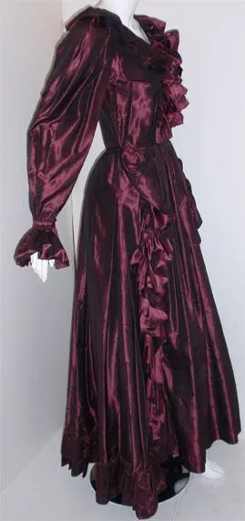 YVES SAINT LAURENT 1990s Purple Iridescent Silk Taffeta Gown