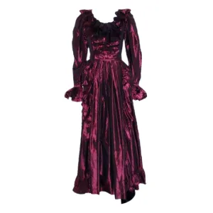 YVES SAINT LAURENT 1990s Purple Iridescent Silk Taffeta Gown