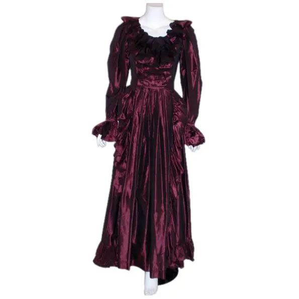 YVES SAINT LAURENT 1990s Purple Iridescent Silk Taffeta Gown