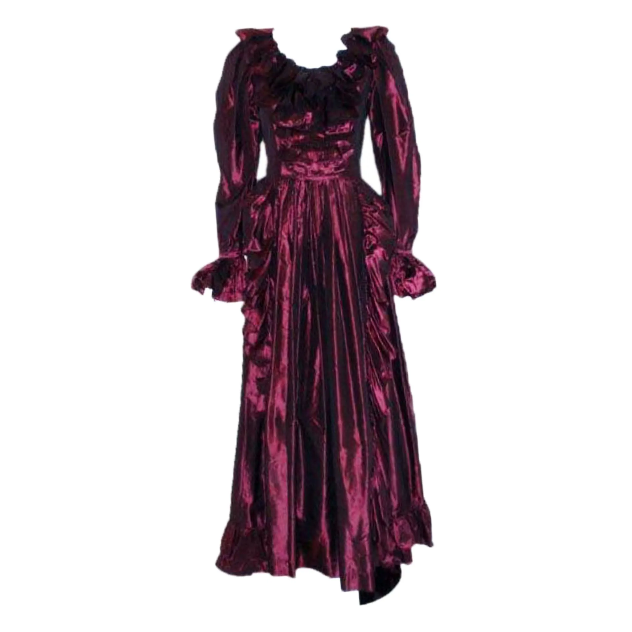 YVES SAINT LAURENT 1990s Purple Iridescent Silk Taffeta Gown