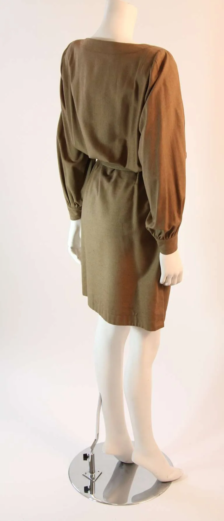 YVES SAINT LAURENT Silk Camel Dress Size 36