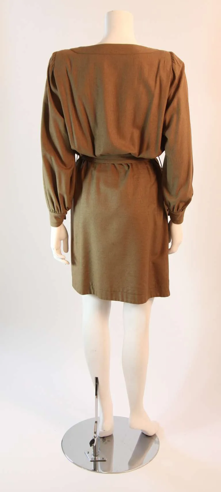 YVES SAINT LAURENT Silk Camel Dress Size 36