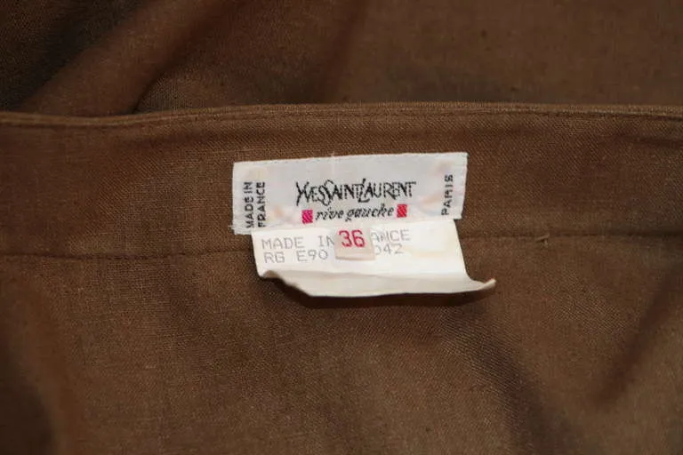 YVES SAINT LAURENT Silk Camel Dress Size 36