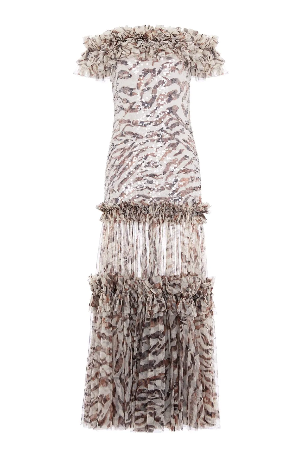 Zebra Tallulah Off-Shoulder Gown